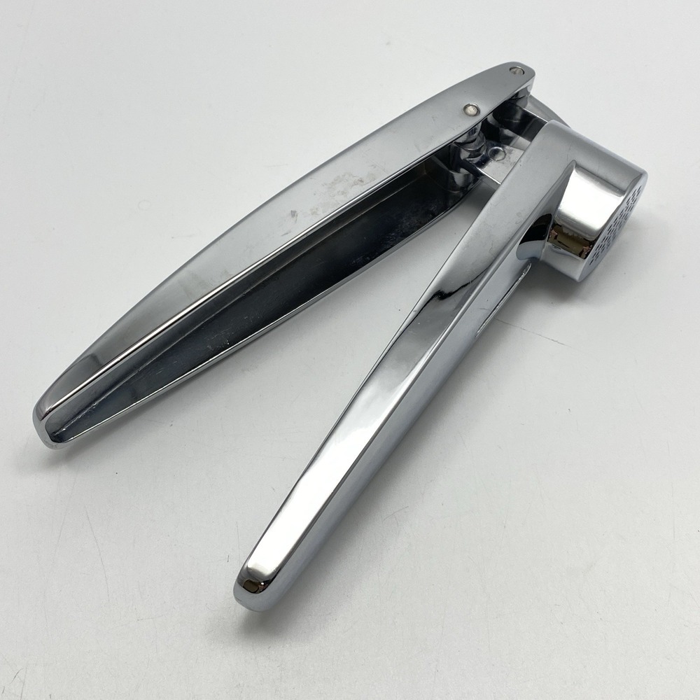 Farberware Garlic Press Easy Clean Wide Grip Utensil Silver‎ Chrome Plated Metal